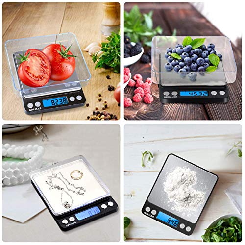 GDEALER Digital Pocket Kitchen Scale 0.001oz/0.01g 500g Kitchen Food Scale Jewelry Weight Compact Scale, Tare, Stainless Steel, Backlit Display, Black - color: Black