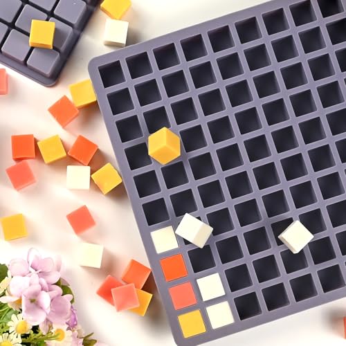 Square Chocolate Mold, 100 Cavities Mini Square Candy Molds | Non-stick Small Rectangular Silicone Gummy Molds Bite Size for Caramels, Jelly, Ice Cubes, Pet Treats, Hard Candy - color: 100 Cavity Small Square Mold