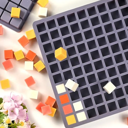 Square Chocolate Mold, 100 Cavities Mini Square Candy Molds | Non-stick Small Rectangular Silicone Gummy Molds Bite Size for Caramels, Jelly, Ice Cubes, Pet Treats, Hard Candy - color: 100 Cavity Small Square Mold