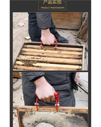 Beehive Frame Grip 2pcs Red Bee Frame Gripper Serrated Jaw Beehive Frame Lifter Labor-Saving Beekeeping Clip Tool