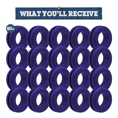 Fermentaholics Indigo Airlock Fermentation Replacement Grommets for Fermenter Lid – 20 Pack: Grommet Fits 1/2 Inch Hole, For Standard 3/8 in Airlocks, Beer, Wine, Cider, Mead, Fermented Foods, & More - color: Indigo