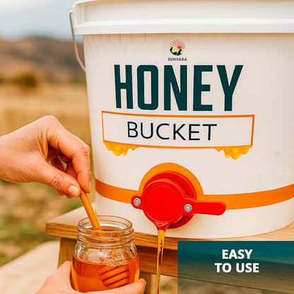 Honey Bucket 5 Gallon Bucket with Spigot Extractor Equipment Food-Grade PP 20L Capacity + Honey Strainer Filter Honey Filter 2 Piece Honey Double Strainer Honey Extractor Equipment Stainless Steel - style: Strainer Filter + Bucket