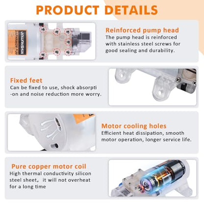 110V Electric Wine Transfer Pump with Flow Control & Auto Start-Stop, Includes Food-Grade Liquid injection Gun & PVC Hose - for Wine Brewing/Car Urea/Edible Oil Transfer