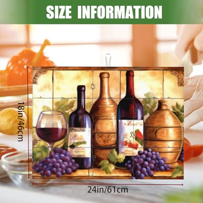 Large Dish Drying Mats For Kitchen Counter Microfiber Kitchen Drying Mat XL Draining Pad Absorbent Quick Drying Dish Mat 18x24 Inch - Wine Bottle Tile Mural - color: Wine Bottle Tile Mural