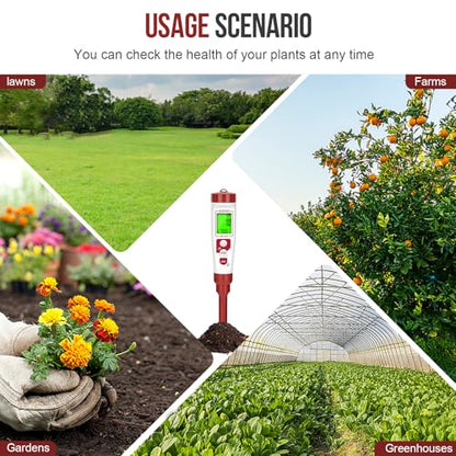 Digital pH Meter with Calibration Kits for Soil Water Food | for Soil, Garden, Water, Plants, Solution and Food, LCD Display, Calibration Powder Included, Plastic Protective Cap | For Soil, Garden, Water, Plants, Solution and Food, LCD Display, Calibratio