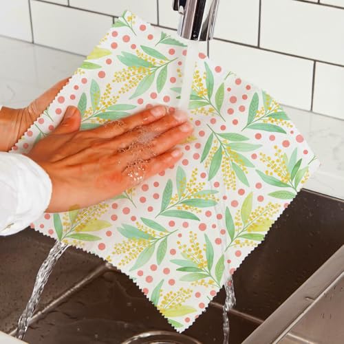 Reusable Beeswax Wraps, Leaves & Flowers Wraps, 9 Pack Eco-Friendly Food Storage, Organic Cotton, Sustainable, Zero Waste, Plastic-Free, Sandwich, Snack, Bowl Covers, 1XL, 3M, 5S - color: Green Botanical3