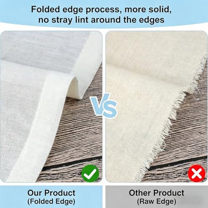 Grade 100 Cheesecloth for Straining,Unbleached Cotton Cheese Cloth | 20x20 Inch Pre-cut Reusable Hemmed Edge Ultra Fine Mesh, Washable Strainer for Greek Yogurt Nut Milk Juicing Cooking Baking