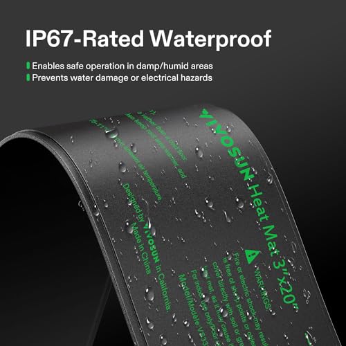 VIVOSUN Durable Waterproof Seedling Heat Mat 3" x 20" UL & MET-Certified Heating Pad for Hydroponic, Kombucha Tea, Brewing, Fermentation & Plant Germination - size: 3"x20"