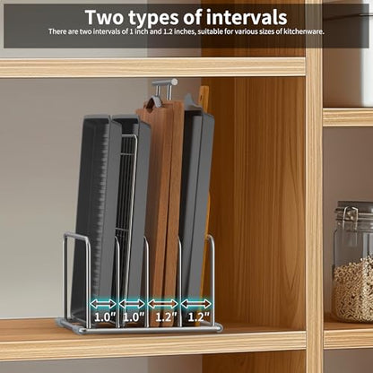 Cutting Board Holder Stand, Chopping Board Organizer Rack with 304 Stainless Steel, Cookie Sheet Storage Organizer, 1.0 & 1.2 Inch Wide Slots (1 Pack) - size: 1.0 & 1.2 in Slots - 1 Pack