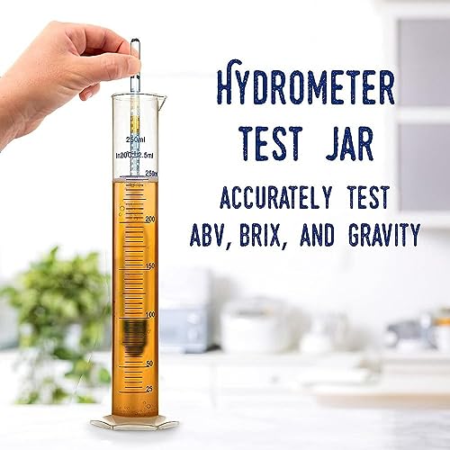 250 ML Hydrometer Test Jar, Measuring Cylinder,Test Homebrewed Beer, Wine, Mead, Cider,Easy to Use & Read
