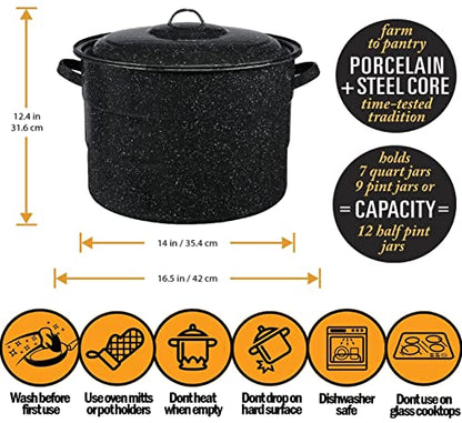 Canning Supplies-24 Qt. Water Bath Canning Pot with Rack & Lid -Starter Kits Set for Beginners - Stainless Steel Water Bath Canner Kit & Rack-Rack, XL Ladle, Measuring Cups, Kitchen Funnel by Supa Ant - size: 10-Piece Advanced