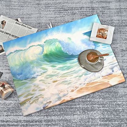 Large Dish Drying Mats For Kitchen Counter Microfiber Kitchen Drying Mat XL Draining Pad Absorbent Quick Drying Dish Mat 18x24 Inch - Beach - color: Beach