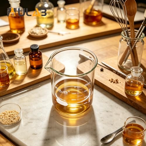 ULAB Scientific Glass Beakers, Vol. 250ml, 3.3 Borosilicate Griffin Low Form with Printed Graduation, Pack of 5, UBG1033 - style: 5pcs of Vol.250ml, Low form