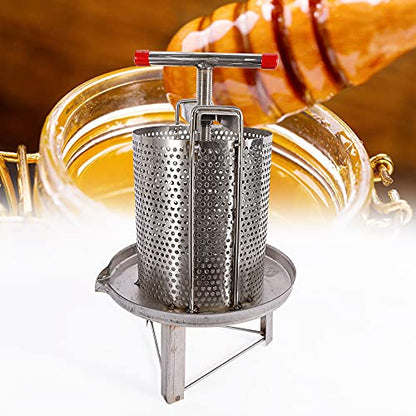 LOYALHEARTDY Honey Press Extractor Stainless Steel Household Manual Honey Press Wax Press Paraffin Machine Press Beekeeping Tool for Wine Honey and Juice Making