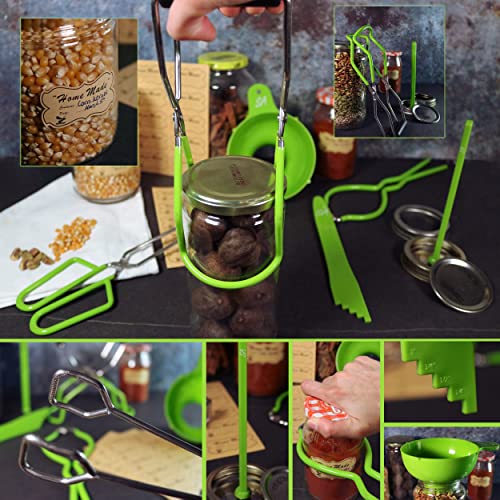 Supa Ant Canning Supplies - USA Assembled & Certified Food Grade Stainless Steel Starter Set Canning Kit for Beginners - Wide Kitchen Funnel, Jar Lifter and Wrench, Bubble Popper/Measurer, Lid Lifter - size: 6-Piece Starter