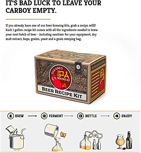 Craft A Brew Recipe Kit - Oak Aged IPA Refill - 1 Gallon - Ingredients for Home Brewing Beer - color: Oak Aged IPA