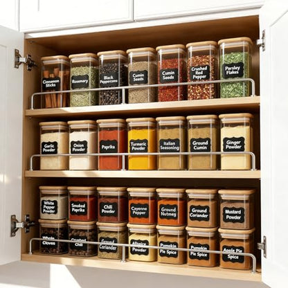 TBWIND 12 Pack 4 oz Square Glass Spice Jars with Lids and Labels – Airtight Small Seasoning Containers Set, Clear Glass Storage Jars for Seasoning, Spices, Kitchen Pantry Organization - color: Square/4oz/12pcs