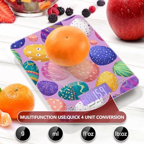Food Scale Kitchen Scale for Baking Cooking Digital Food Weighing Measuring Scale Small Waterproof Electric Food Scale Colorful Cute Easter Eggs - color: Colorful Cute Easter Eggs