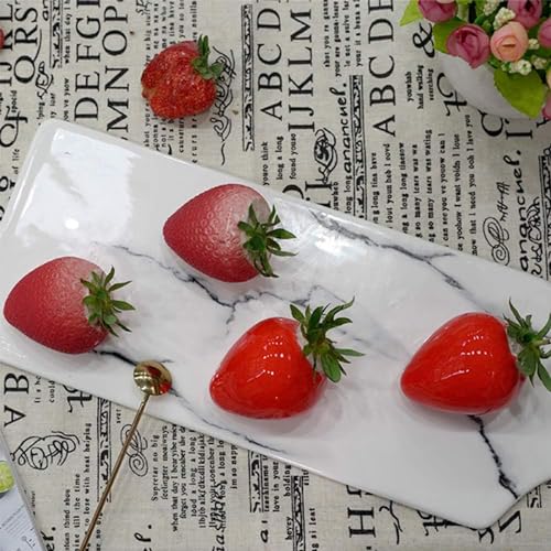OCPO KITCHEN Strawberry Silicone Mold for Baking Mousse Cake, Fruit French Dessert, Pastry, Chocolate, Ice Cream Mould, Cake Decoration Mold, 3D Strawberry Shape (8-Cavity) - style: Strawberry (8-Cavity)