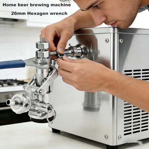 Beer Faucet Wrench Heavy Duty Draft Beer Tap Wrench - 26mm Metric Open-End Hex Nut Keg Spanner for Draft Beer Couplers and Kegerators