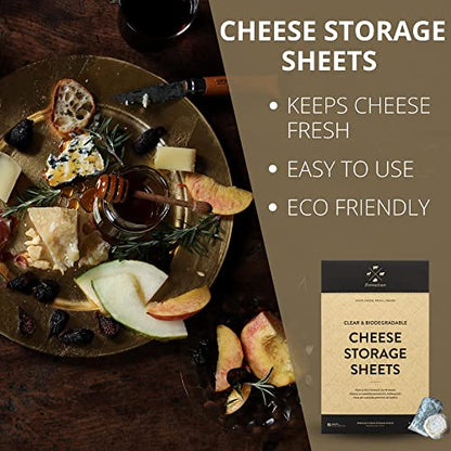 Formaticum Cheese Storage Sheets - Cheese Saver from France- Professional Earth Friendly Transparent Cheese Wrap - Cheese Sheet Savers of wood-based cellulose fibers - Clear 75 Sheets with 9" x 12" - size: 75 Sheets (5 Boxes)