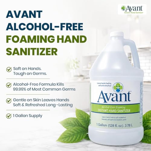 Avant® Alcohol-Free Foaming Hand Sanitizer, 1 Gallon Case of 4 bulk refill - size: 128 Fl Oz (Pack of 4)