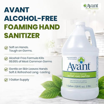 Avant® Alcohol-Free Foaming Hand Sanitizer, 1 Gallon Case of 4 bulk refill - size: 128 Fl Oz (Pack of 4)