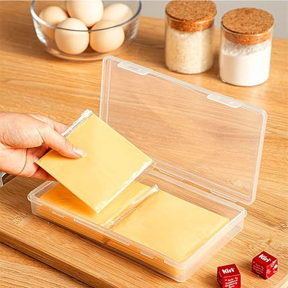 Cow Cheese Slice Holder Storage Container For Refrigerator Sliced Shredded Keeper Containers For Fridge (clear1)
