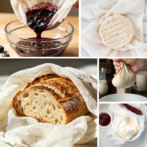 5 PCS Cheese Cloths, 36x36 Inch Cheesecloth Reusable Unbleached, Cheese Cloths for Straining, Cheese Making,Juicing,Baking & Cooking.