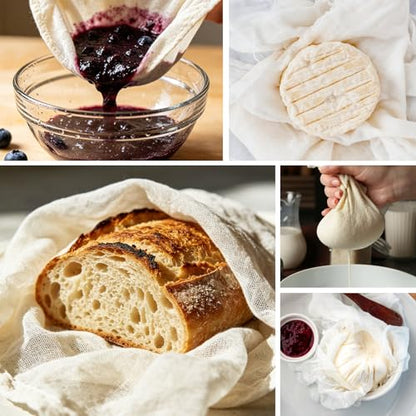 5 PCS Cheese Cloths, 36x36 Inch Cheesecloth Reusable Unbleached, Cheese Cloths for Straining, Cheese Making,Juicing,Baking & Cooking.