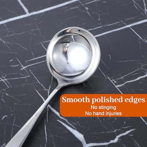 6 Pack Small Stainless Steel Ladle, Gravy Ladle Spoon, Stainless Steel Ladles for Soup, 7.9 Inch Premium Steel Sauce Ladles for Gravy, Soup, Sauce, Silver