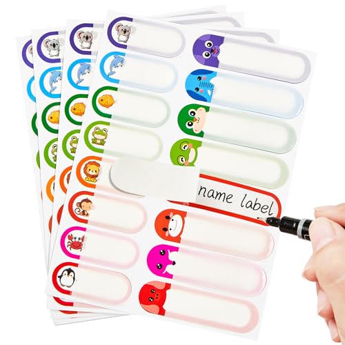 Daycare Labels, Self-Laminating Name Tag Stickers, Write-On Waterproof Baby Bottle Labels, Assorted Size & Colors, Pack of 480 - color: Colorful(pack of 480)