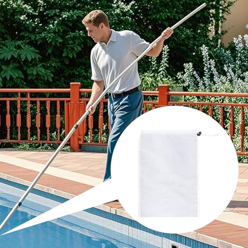 6 Pack Cleaner Replacement Mesh Bag Pool Vacuum Filter Bag for Pools Aquariums Ground Swimming Pools Ponds Collecting Leaves