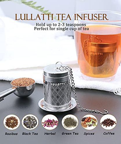 Tea Infuser (1 Pack), Extra Fine Mesh Loose Leaf Tea Steeper with Diamond Pattern & Extended Long Chain, 18/8 Stainless Steel Tea Ball Strainer for Brewing All Kinds of Tea - color: 1 Pack, size: Small-Diamond