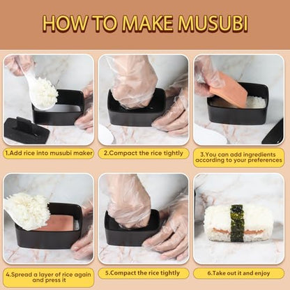 Onigiri Mold, Musubi Press, 4 Pack Triangle Onigiri Rice Ball Mold Musubi Maker, Sushi Making Kit for Beginners