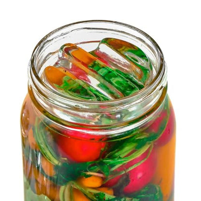 INOOMP Glass Fermentation Weights for Mason Jars, Wide Mouth Flat-bottomed Glass Lids for Fermenting and Canning, Kitchen Jar Accessories Set of 4