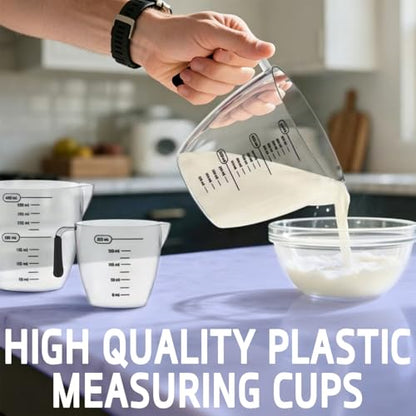 Measuring Cups,3 Pcs Plastic Measuring Cups(1, 2 & 4 Cup),Liquid Measuring Cups For Prepping, Baking and Cooking, Preheated Oven, Dishwasher, Freezer, and Microwave Safe - color: 3 Pcs Measuring Cups Set