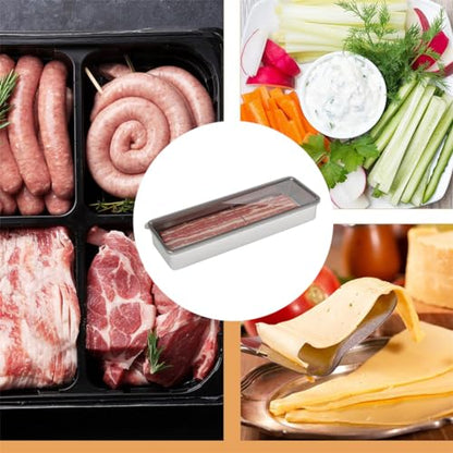 Yeasing Stainless Steel Airtight Cheese Container with Lid - Bacon Holder, 10.5 Inches Long