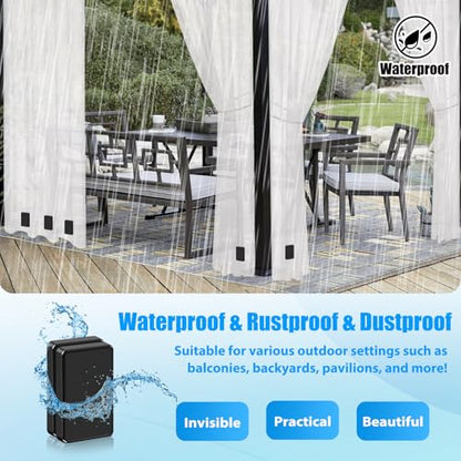 18pcs Outdoor Curtain Weights, Waterproof Magnetic Curtain Weights, Heavy Drapery Weights Bottom, Weighted Magnets for Heavy Wind, Shower Curtain, Garden Flag, Tablecloth (Black, 9pairs) - color: Black-18pcs