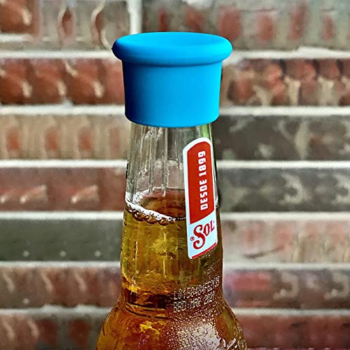 Airtight Seal & Reusable Silicone Wine/Beer Saver Bottle Stopper Covers - Easy to Use and Clean (Black/Gold, 2) - color: Black/Gold