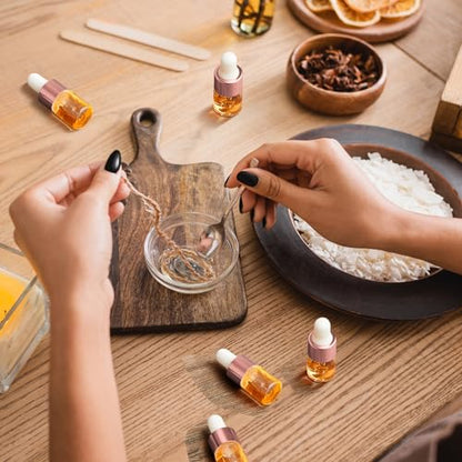 Didaey 200 Pcs 1/2/3/5/10/15 ml Mini Glass Oil Dropper Bottle Bulk, Clear Essential Small Empty Bottles Sample Containers Perfume Liquid Vials with Cap for Traveling (2 ml,Rose Gold) - color: Rose Gold, size: 2 ml