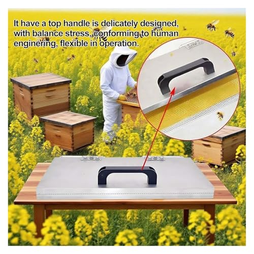 Beeswax Foundation Sheet Mold, Natural Beeswax Foundation Sheets - 220x420mm, 4.9mm/5.4mm Eye Comb Press Tool for Beekeeping Supplies & Equipment(41.5 * 20 5.4) - size: 41.5*20 5.4