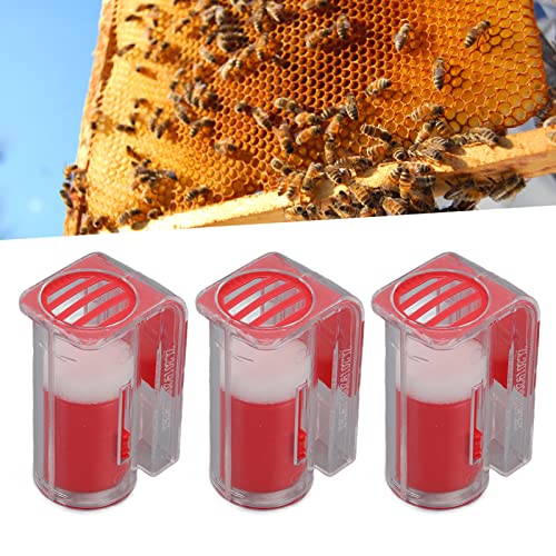 Fdit 3Pcs Queen Bee Catcher Plastic Bee Queen Clips Transparent Bee Cages with Queen Bee Marking Bottle for Beekeepers Mark Tool(2#)