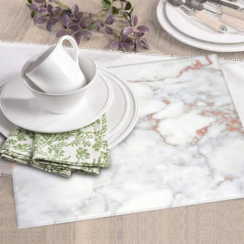 White Marble Rose Gold Dish Drying Mat for Kitchen Counter, Absorbent Microfiber Drainer Mats, Non-slip Kitchen Draining Mat for Coffee Machine Dish Rack Pad 18"x16" Dish Drainer Pad - color: White Marble Rose Gold