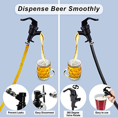 MRbrew 3+3 FT Ball Lock Beer Line Assembly Kit, Draft Beer Line with Picnic Tap Faucet Kegerator Dispenser PVC Brewing Tubing Cornelius Corny Quick Disconnect Barb Fitting Soda Dispenser Assembly