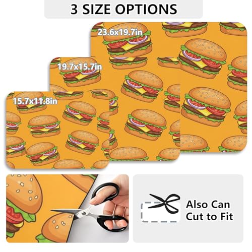 Cheeseburger Tomato Yellow Dish Drying Mat for Kitchen Counter Highly Absorbent Coffee Mat Heat Resistant Dish Rack Pad for Pans Pots Utensils Sink Rack 23.6" x 19.7" - size: 23.6x19.7inch