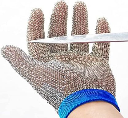 Dowellife Chainmail Glove, Cut Resistant Food Grade, Stainless Steel Mesh Metal Knife Cutting Glove for Butcher, Oyster Shucking Kitchen Mandoline Chef Slicing Fish Fillet (Large) - size: Large (Pack of 1)