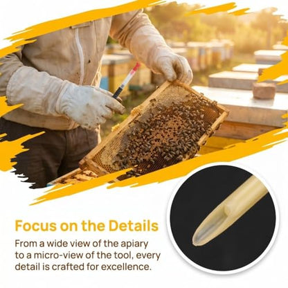 4 Pcs Bee Grafting Needles – Larva Transfer Tool for Queen Rearing, Retractable Plastic Design for Beekeeping