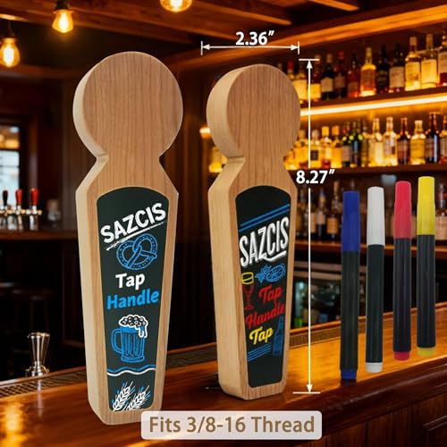 Beer Tap Handle ，6 Keg Tap with 4 Pen Set & Gift Wrapping, Cherry Wood Keg Tap Handle for Kegerator, Homebrew & Bars - color: 6 PCS