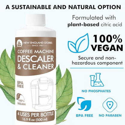 New England Stories 8 Uses Descaling Solution Compatible with Keurig - 33.8oz Coffee Machine Descaler, Espresso Coffee Maker Cleaner, Coffee Pot Limescale Remover - style: Descaling Solution for keurig